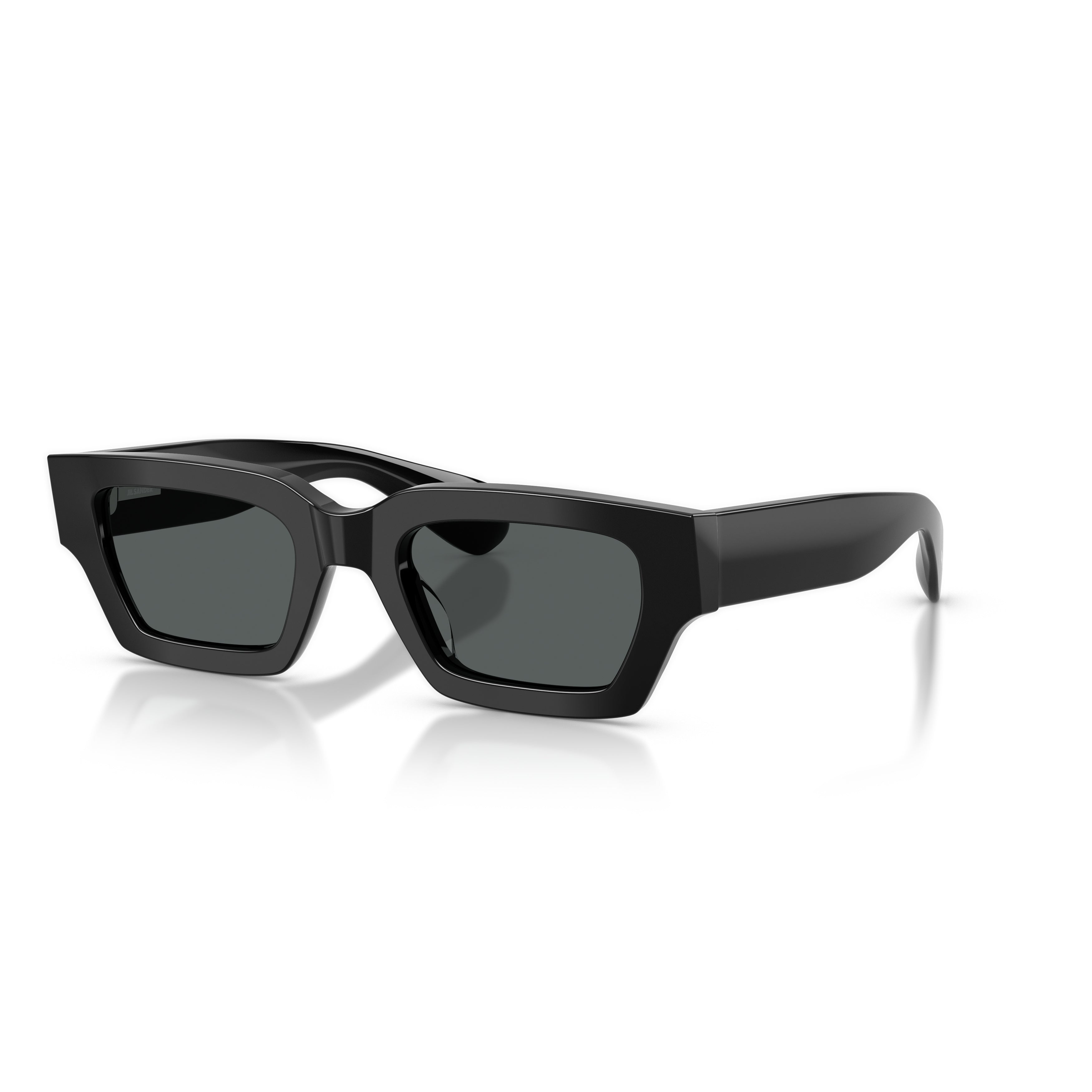 Rectangular Black Acetate Sunglasses With Wide Arms