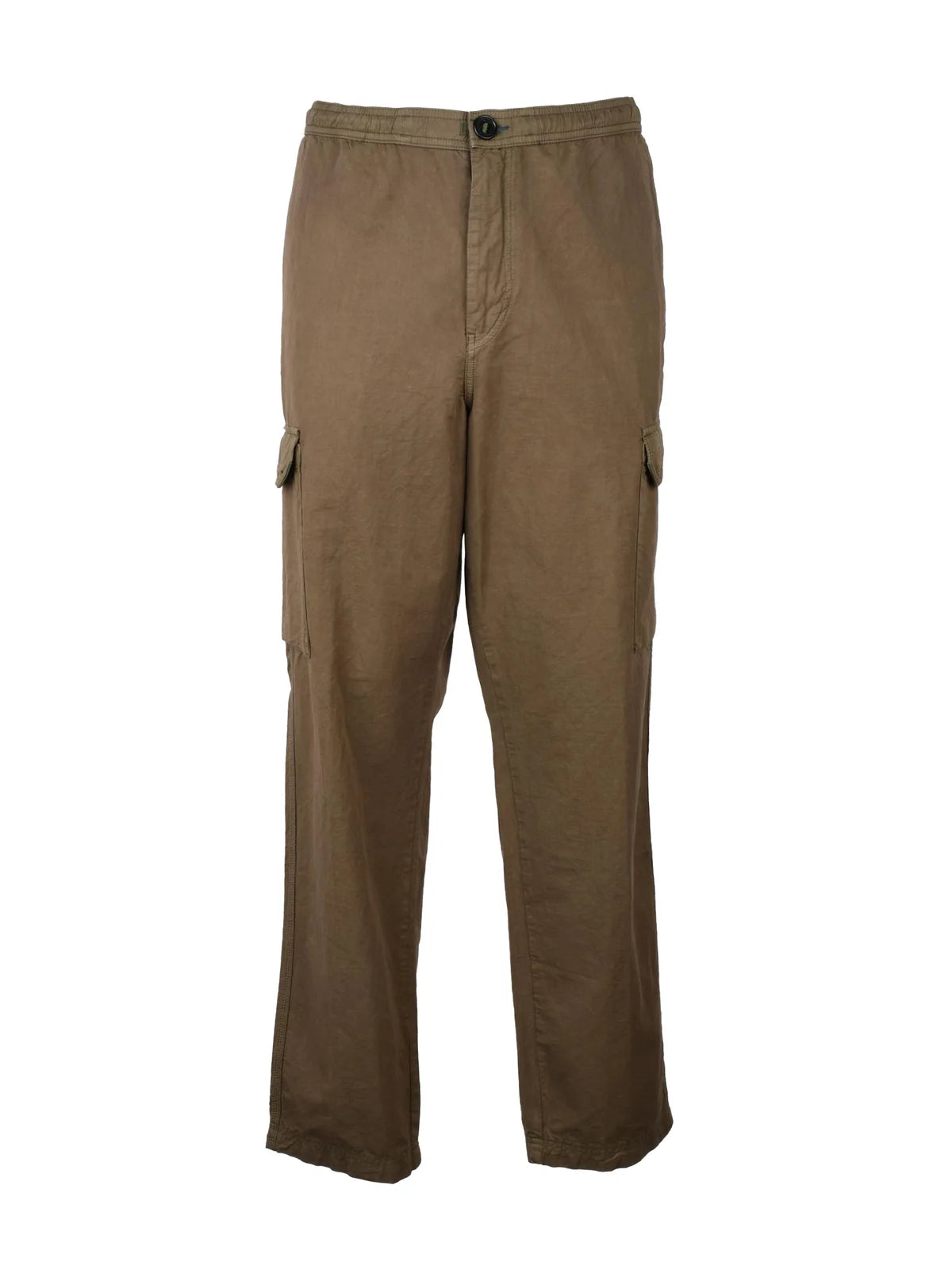 Cotton Linen Cargo Pants - Green