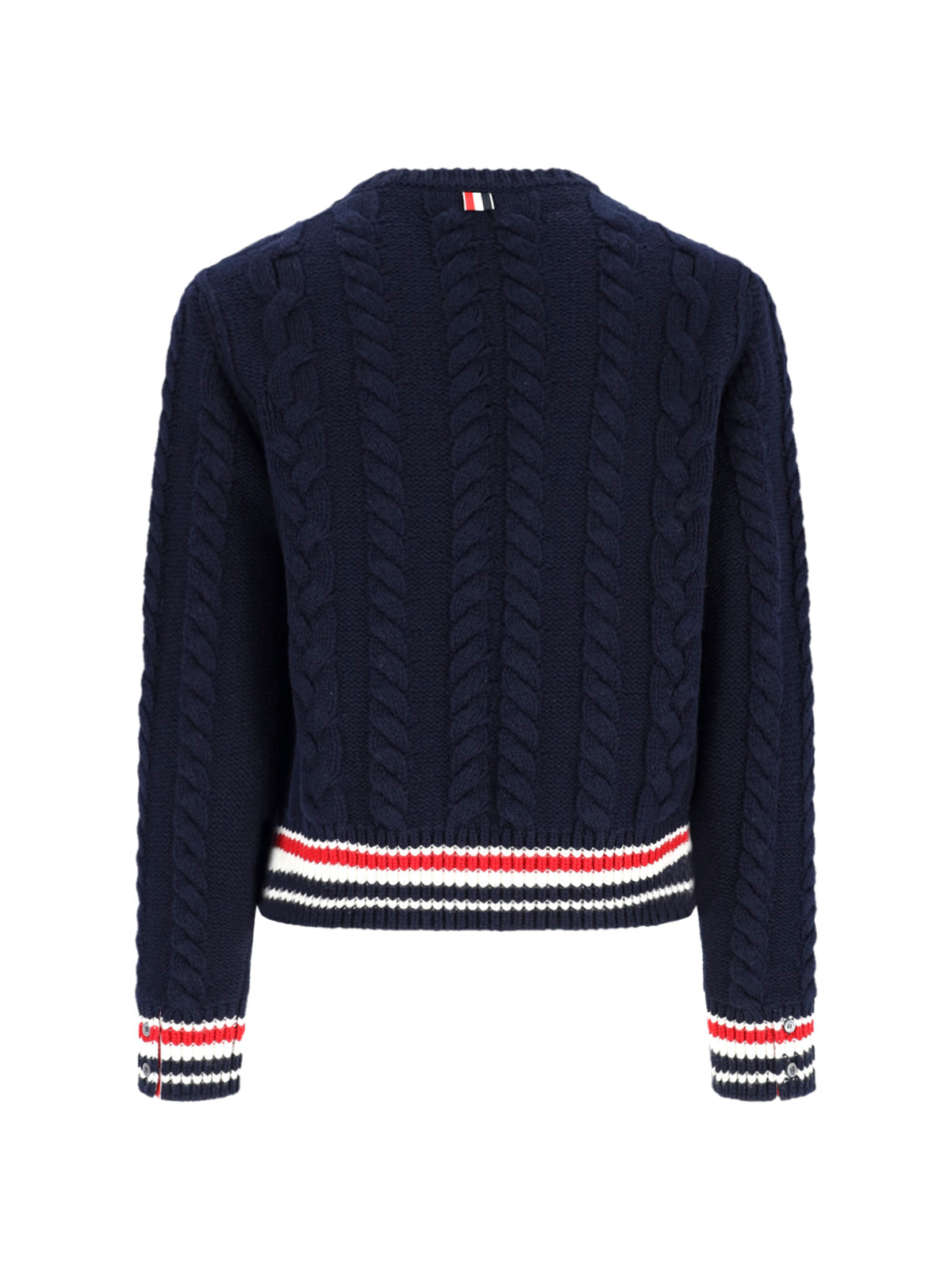 Blue Cable Knit Virgin Wool Sweater