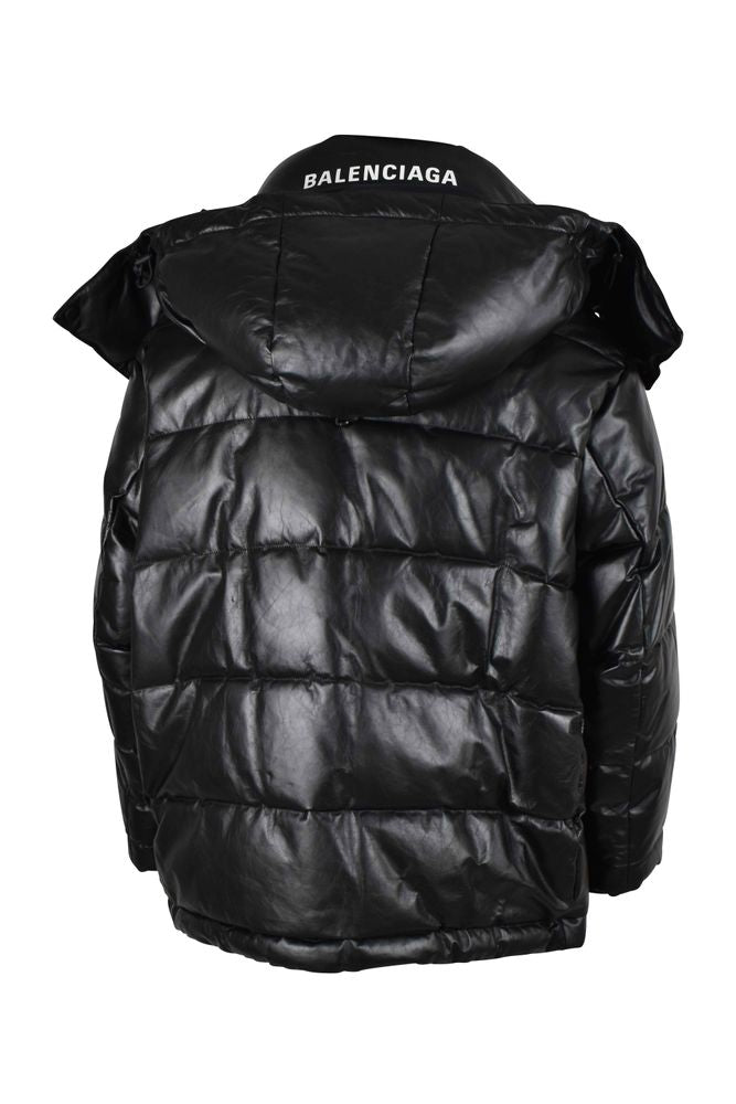 Quilted Down Jacket With Removable Hood