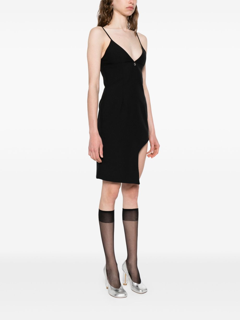 Black Dress with Asymmetrical Hem