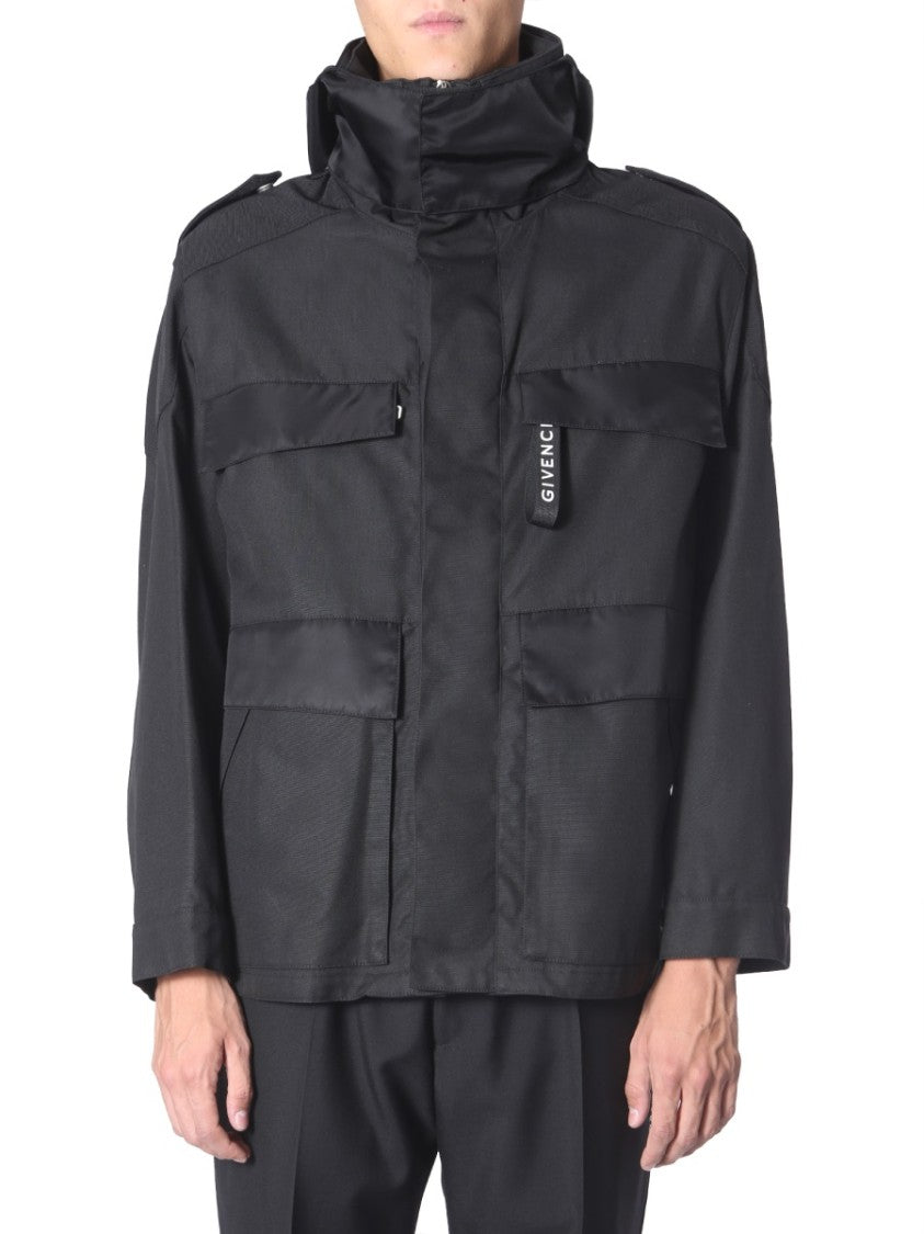 Boxy Wind Jacket With High Collar