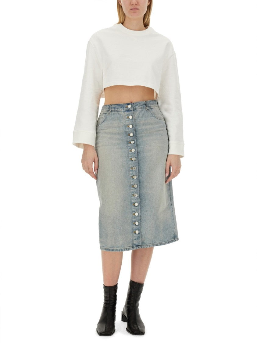 Cropped Sweatshirt With Relaxed Fit