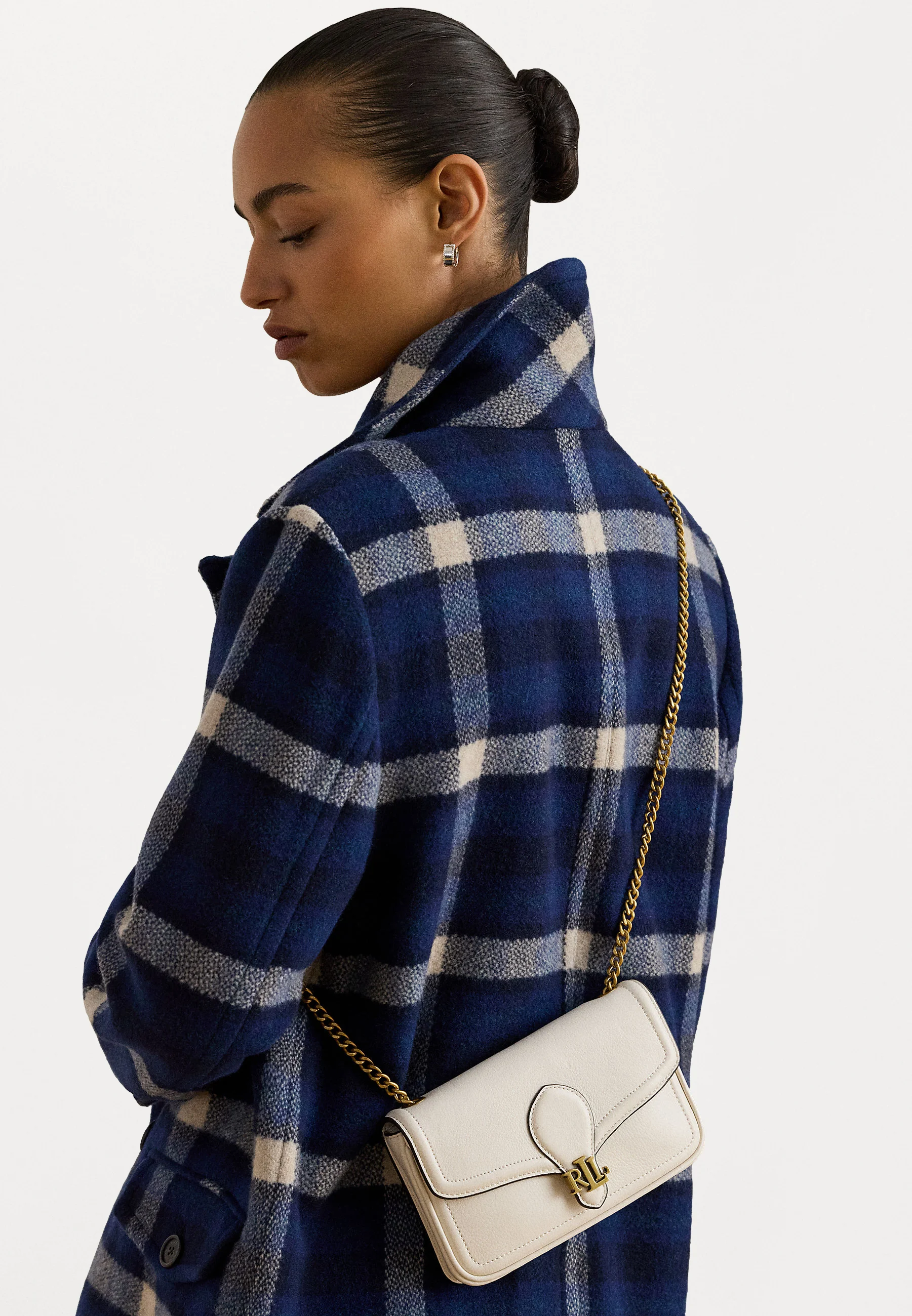 White Bradley Luxe Leather Chain Wallet