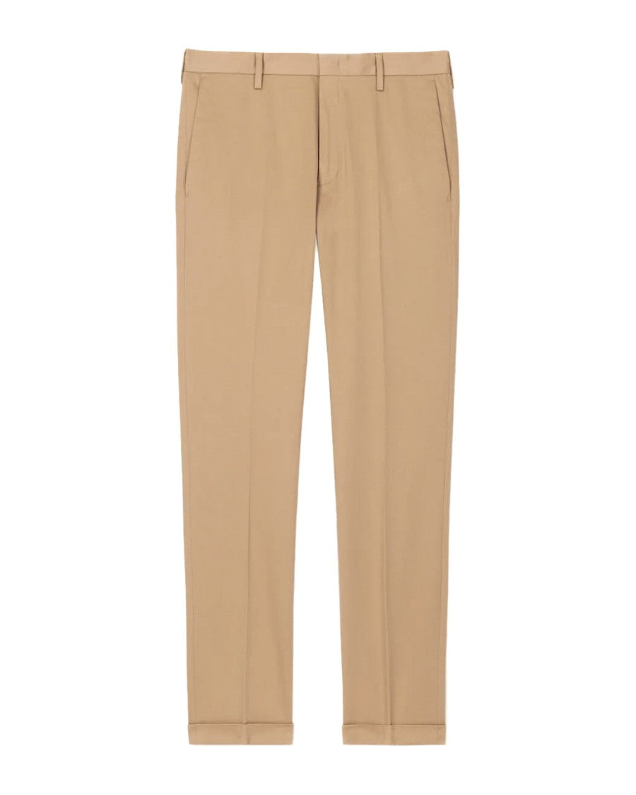 Tailored Beige Chinos With Turn-Up Hems