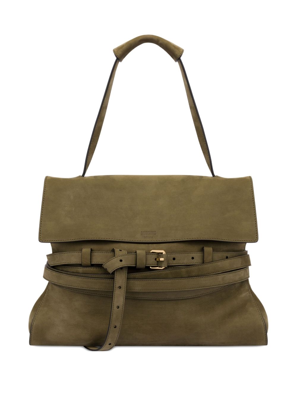 Structured Olive Green Foldover Top Bag