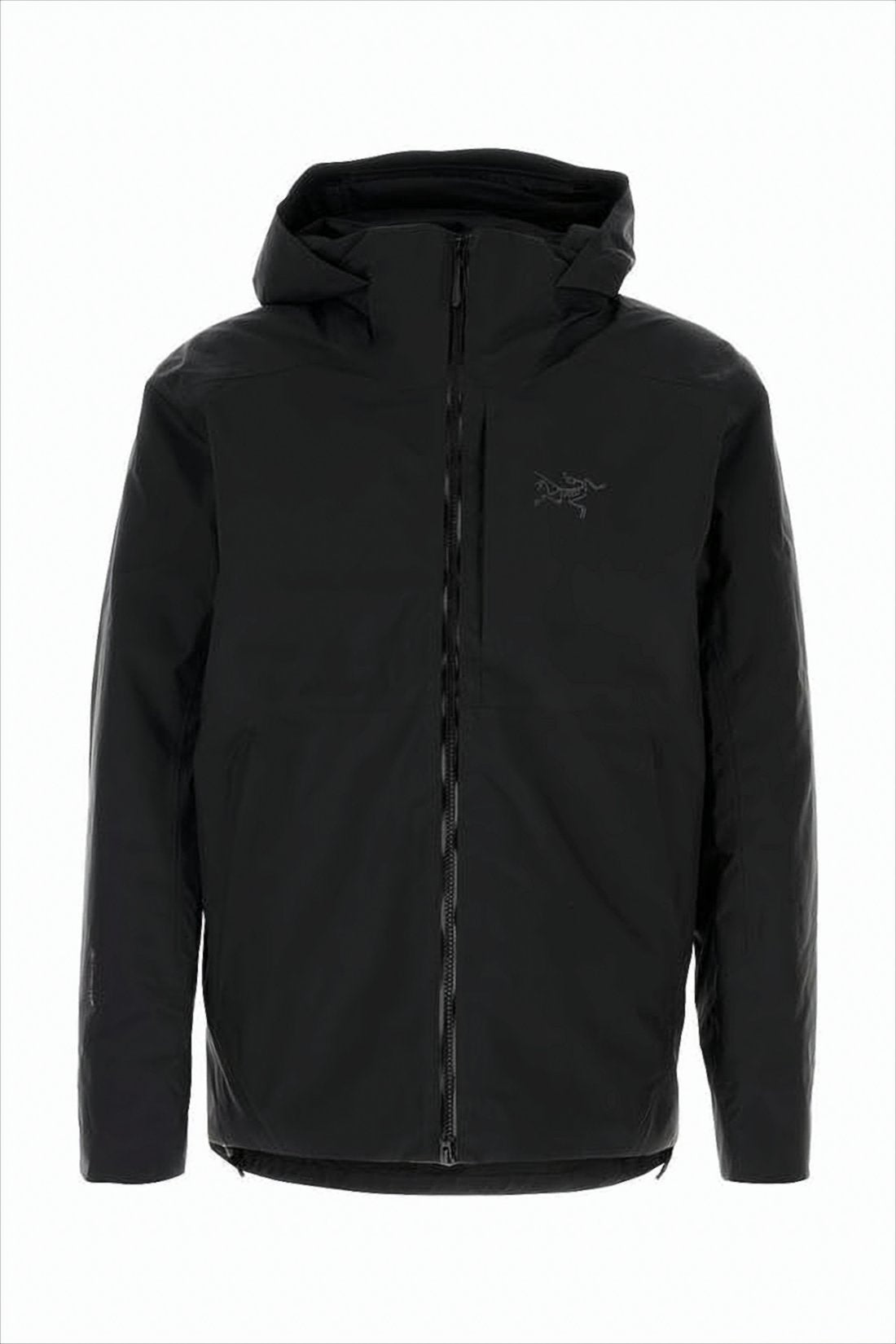 Hooded Black Jacket with Subtle Branding