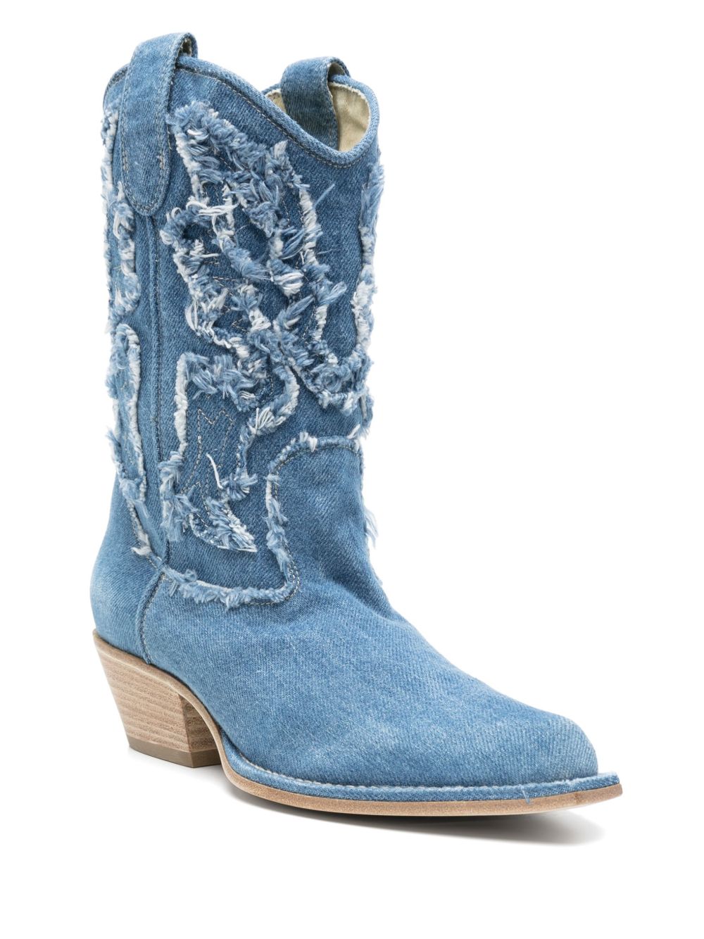 Mid-Calf Denim Boots