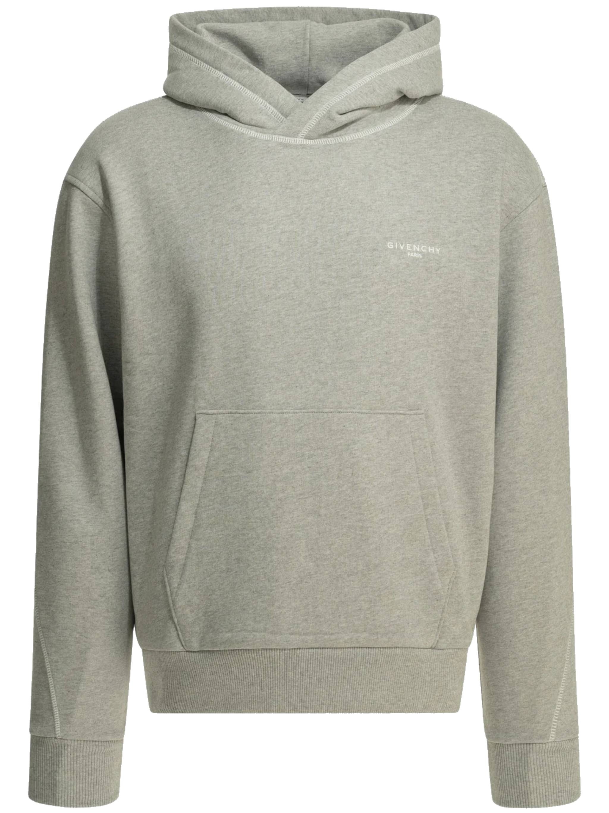 Couture Seam Contrast-Stitched Grey Hoodie