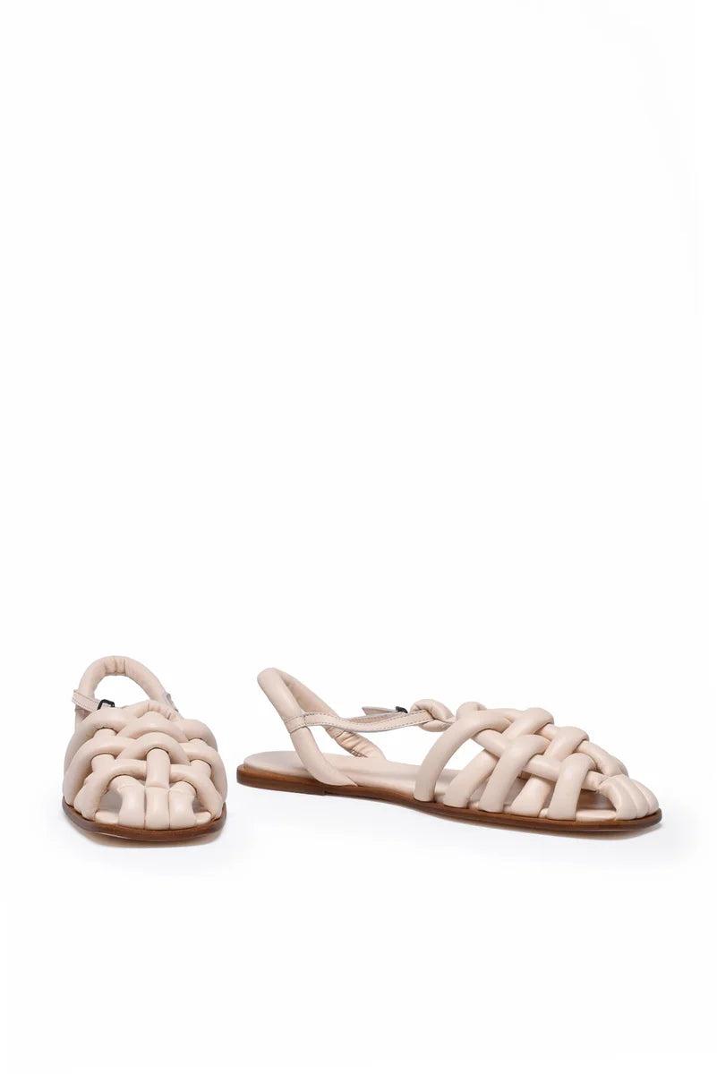 Flat Leather Sandals - Pink