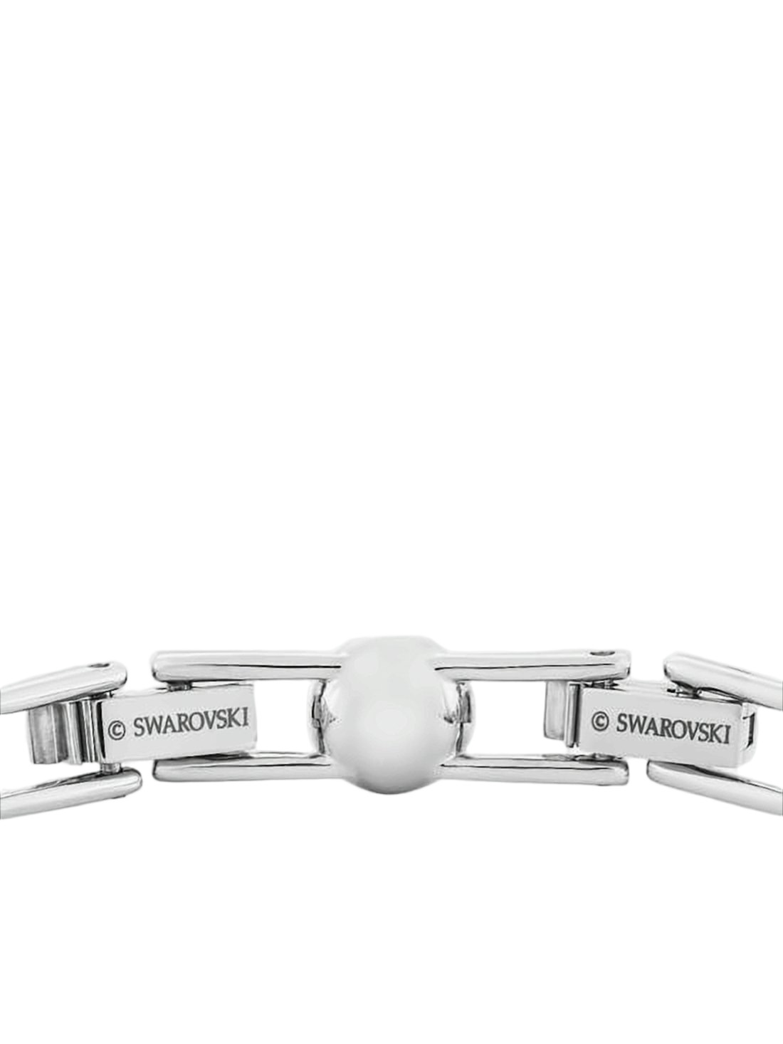 Oval-Cut Crystal Bracelet with Polished Silver Finish