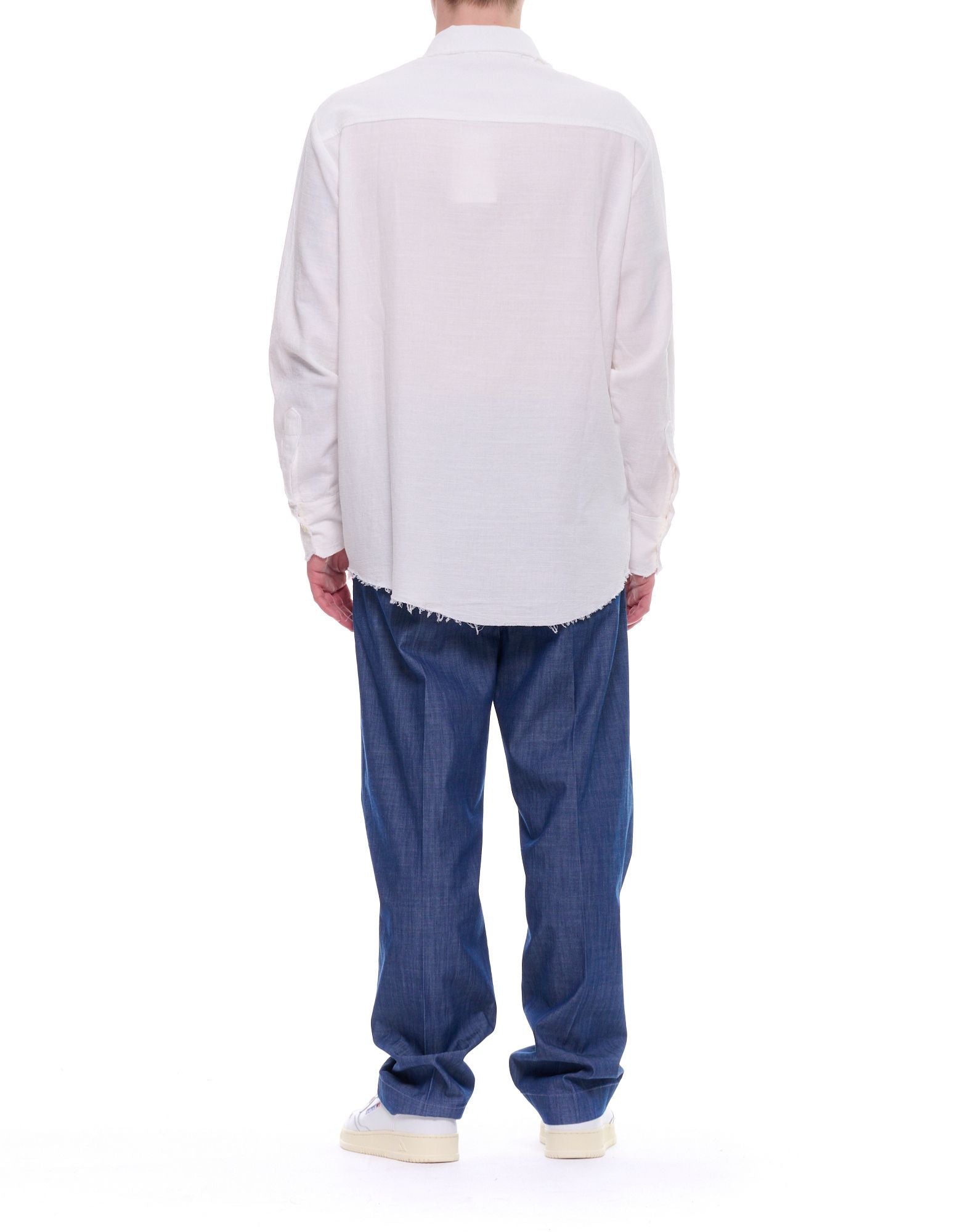 Straight Fit Pleated Trousers With Turn Up