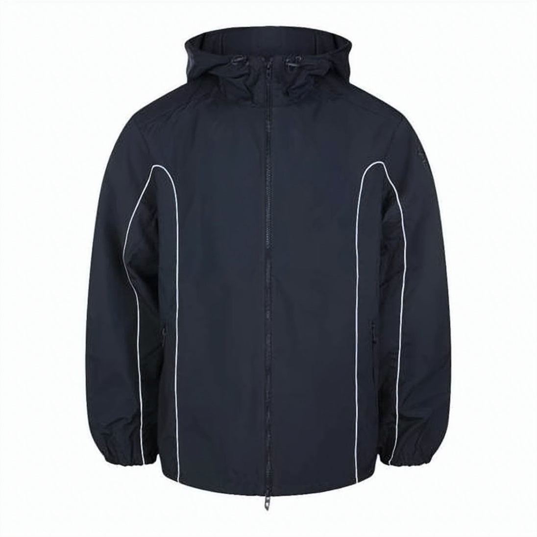 Nylon Jacket with Hood and Piping Details