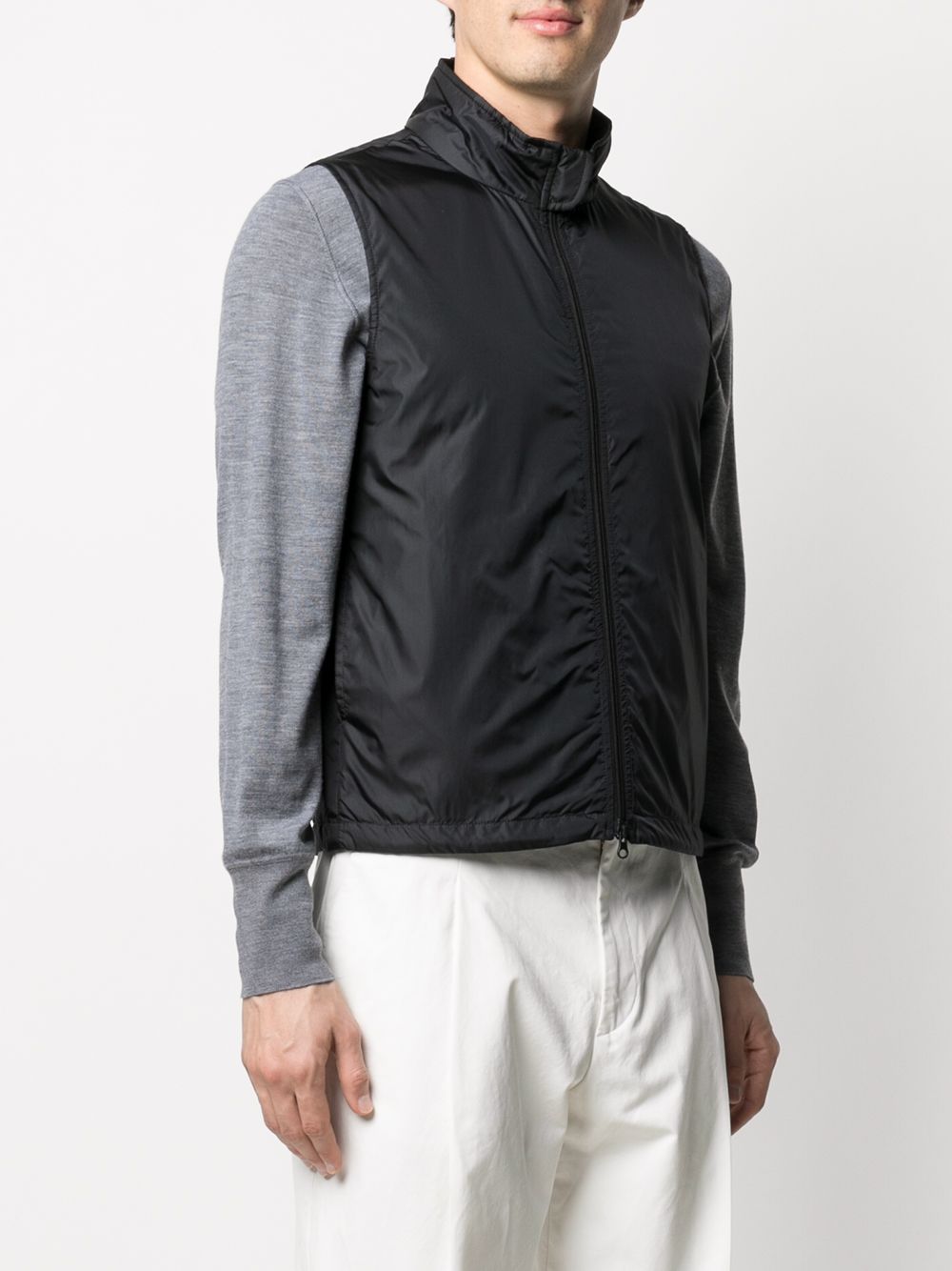 Sleek Sleeveless Jacket With High Collar