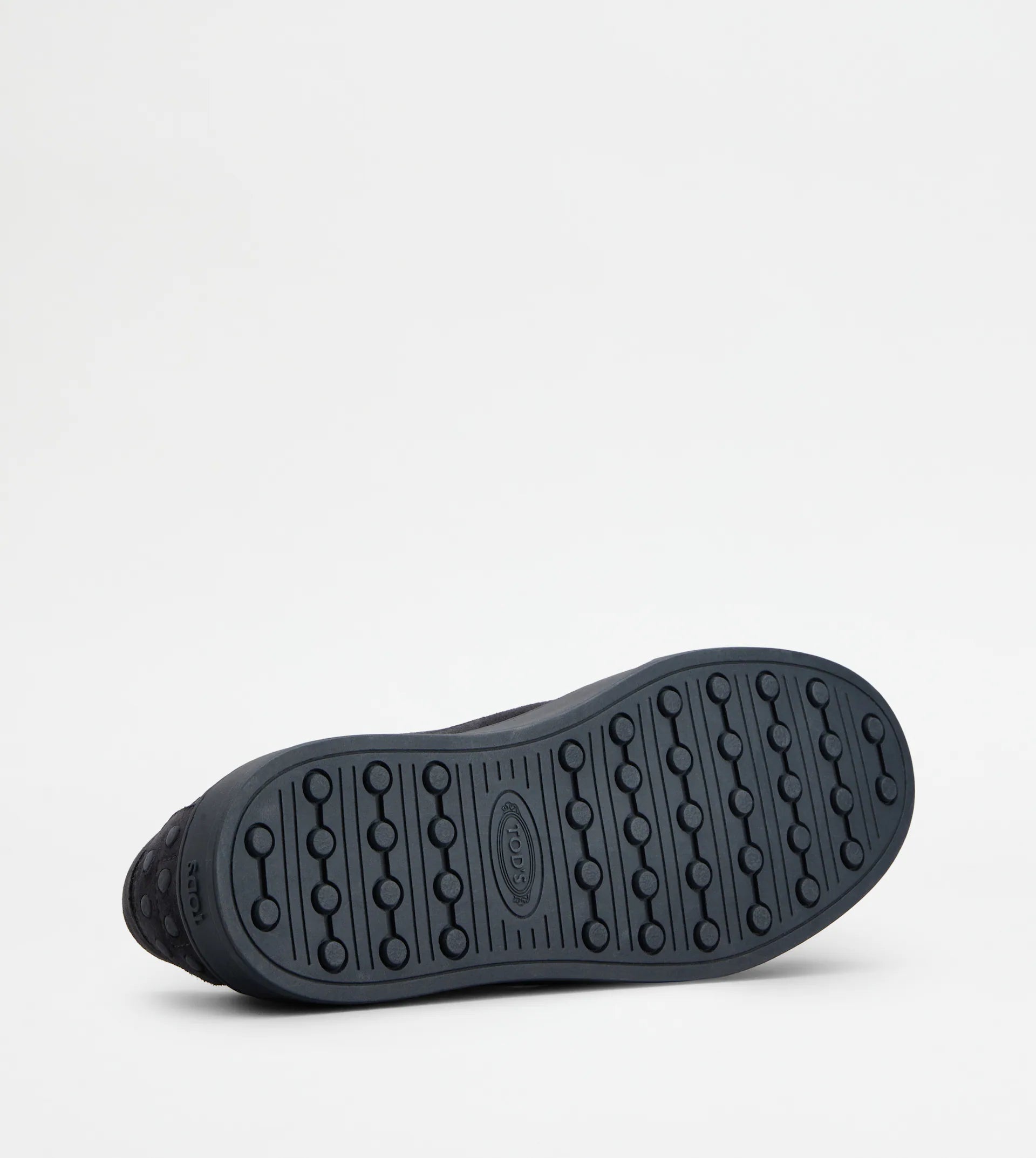Refined Navy Blue Goat Leather Sneakers