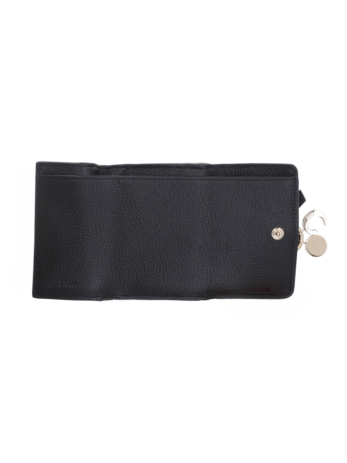 Black Alphabet Textured Leather Wallet