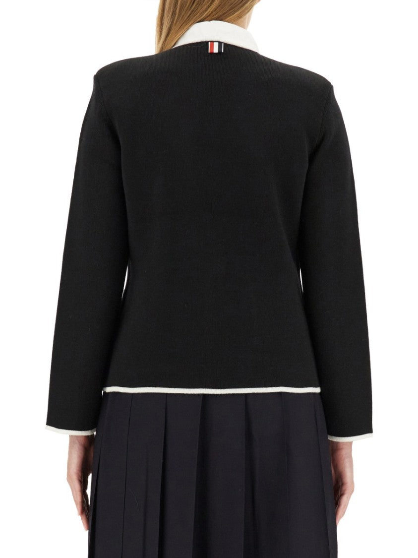 Single-Breasted Collarless Jacket