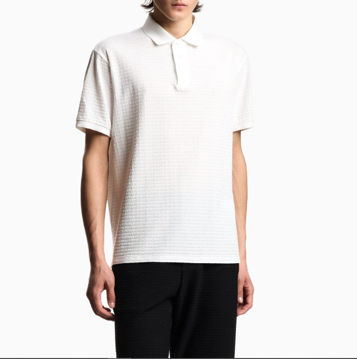 Jacquard Jersey All Over Lettering Polo