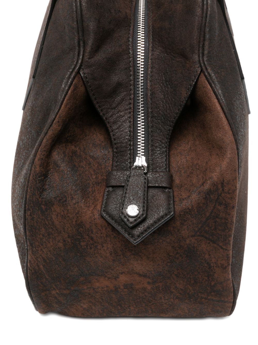 Brown Orb Detail Zip Bag