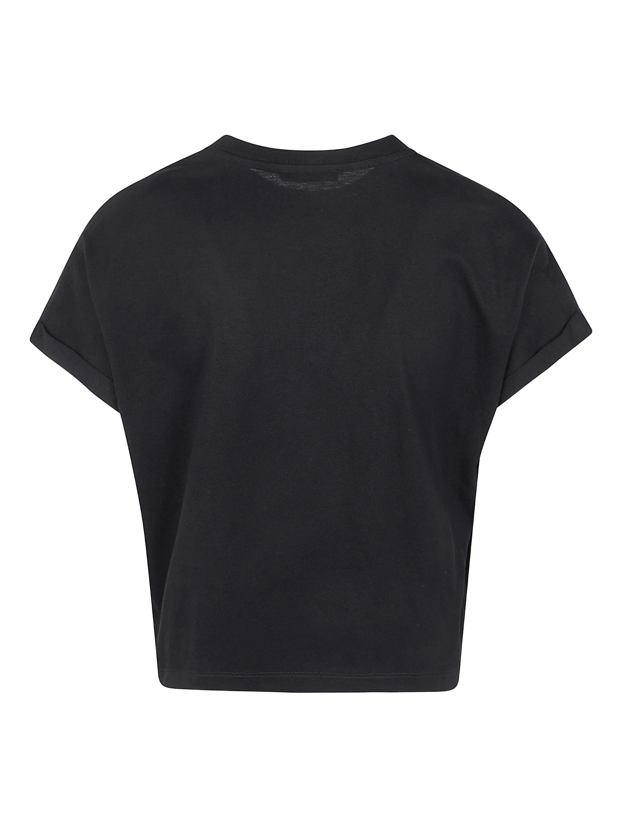 Cropped Black Boxy Silhouette T-Shirt