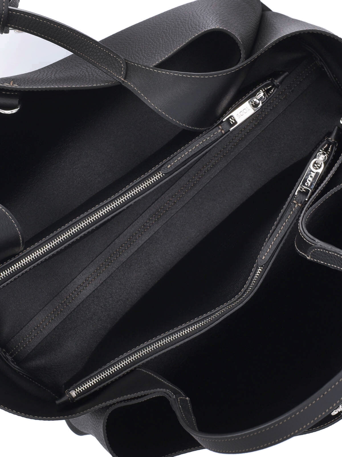 Medium Tote Bag In Black Hammered Leather