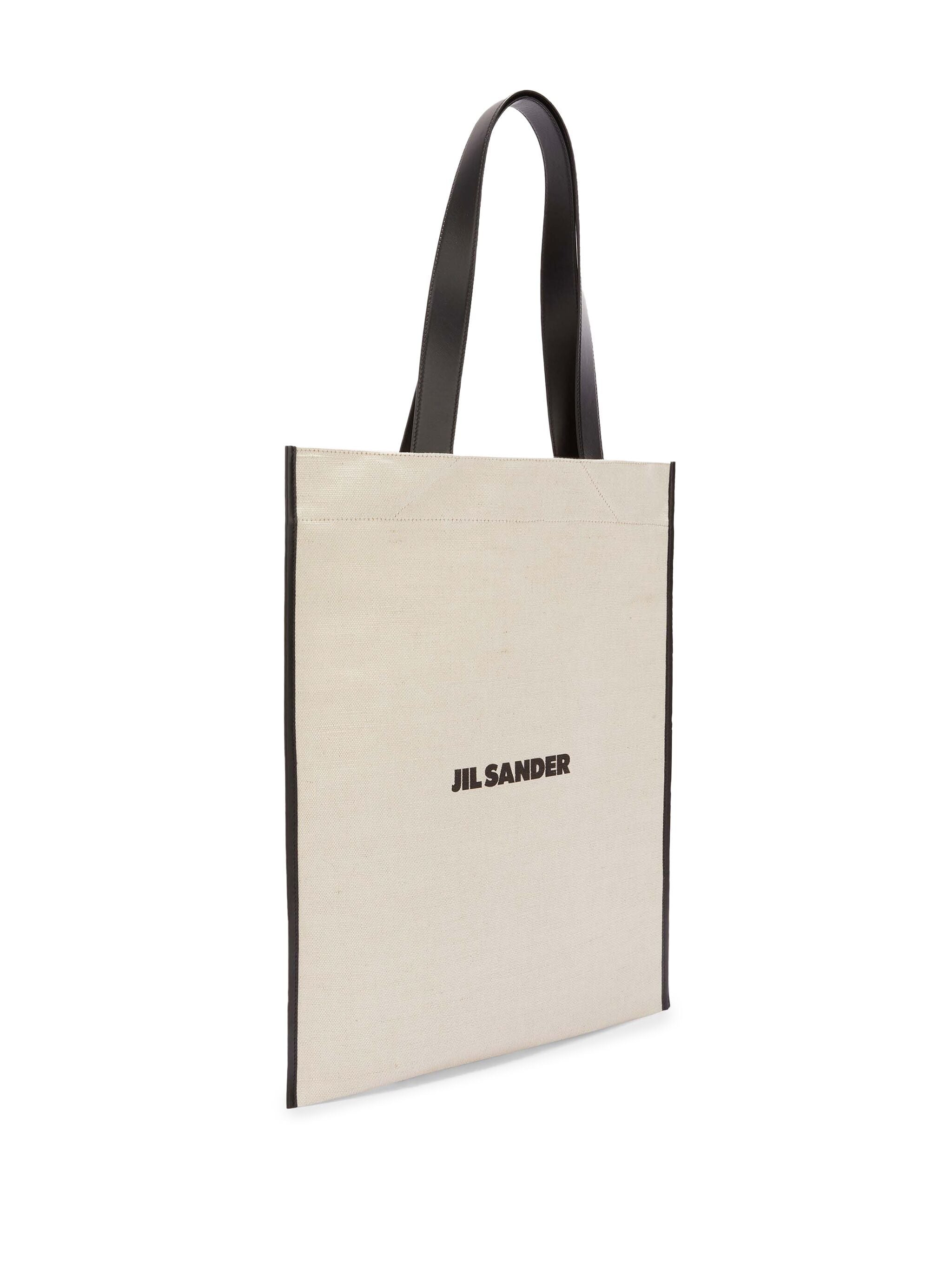 Beige Shopping Rectangular Canvas Tote