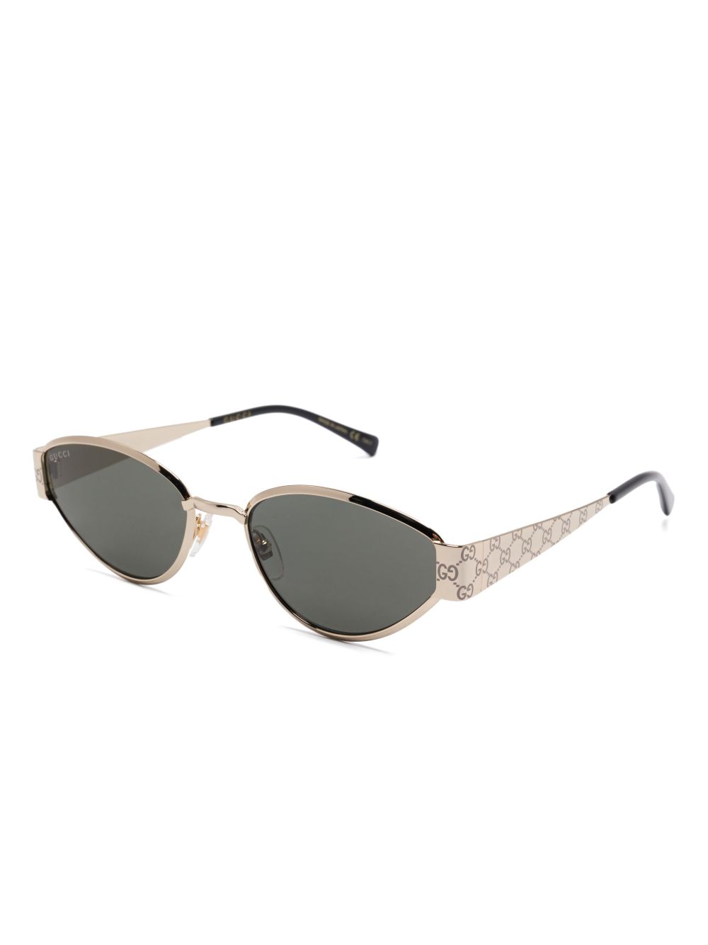 Narrow Oval Metal Frame Sunglasses