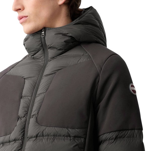 Grey Quilted Water-Repellent Down Jacket