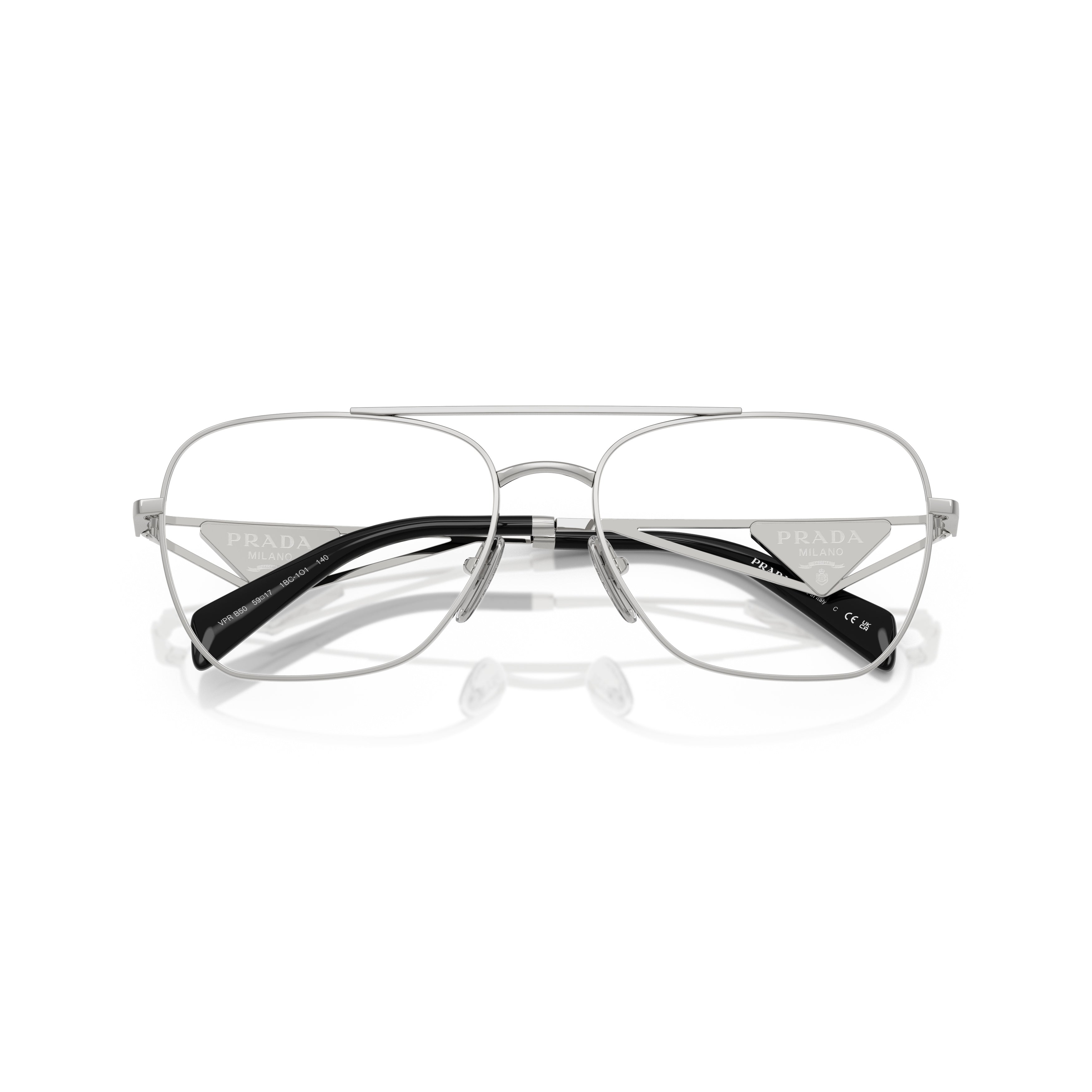 0pr B50v Rectangular Silver-tone Metal Sunglasses