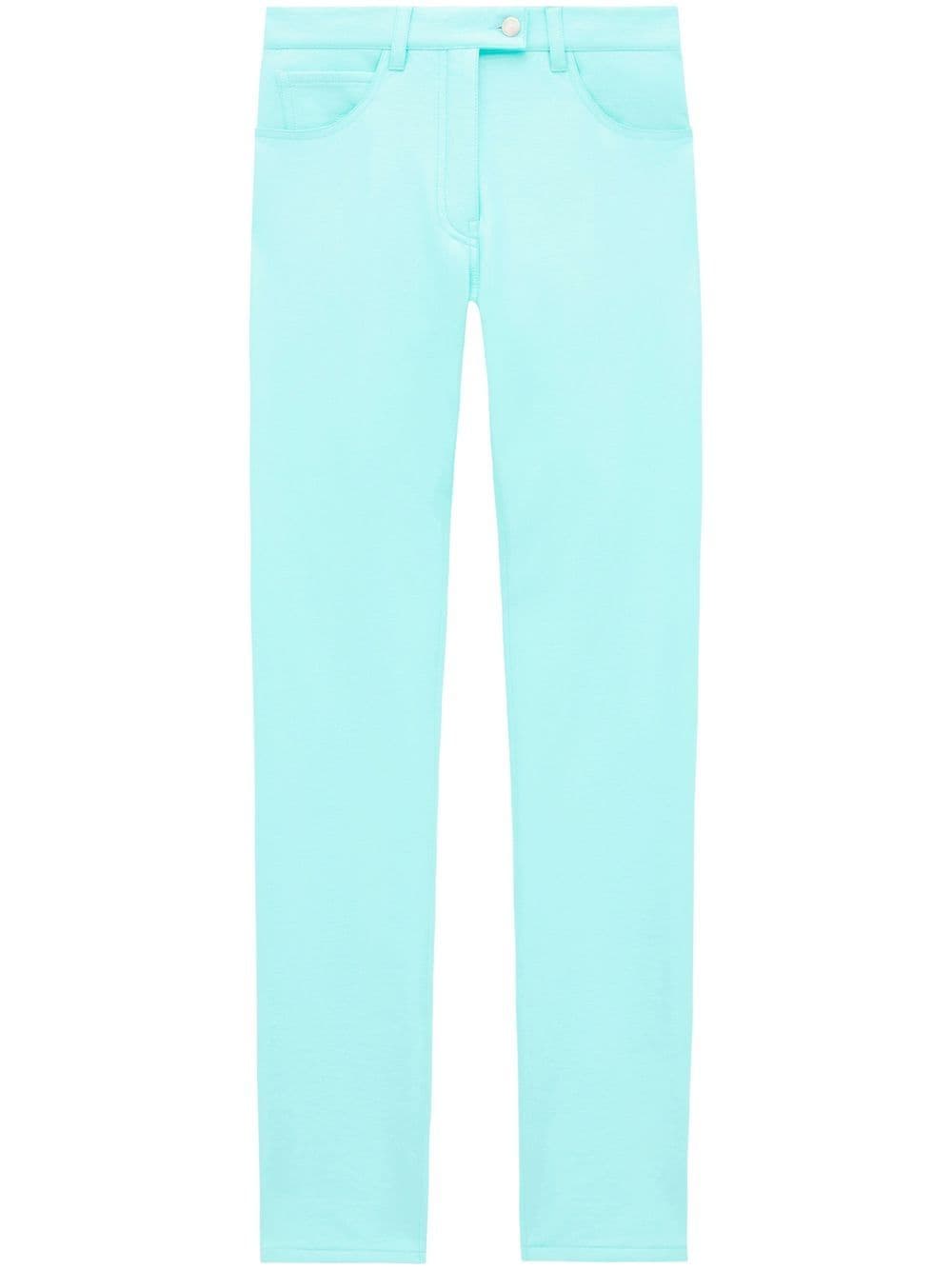 Aqua Blue Straight-Leg Trousers