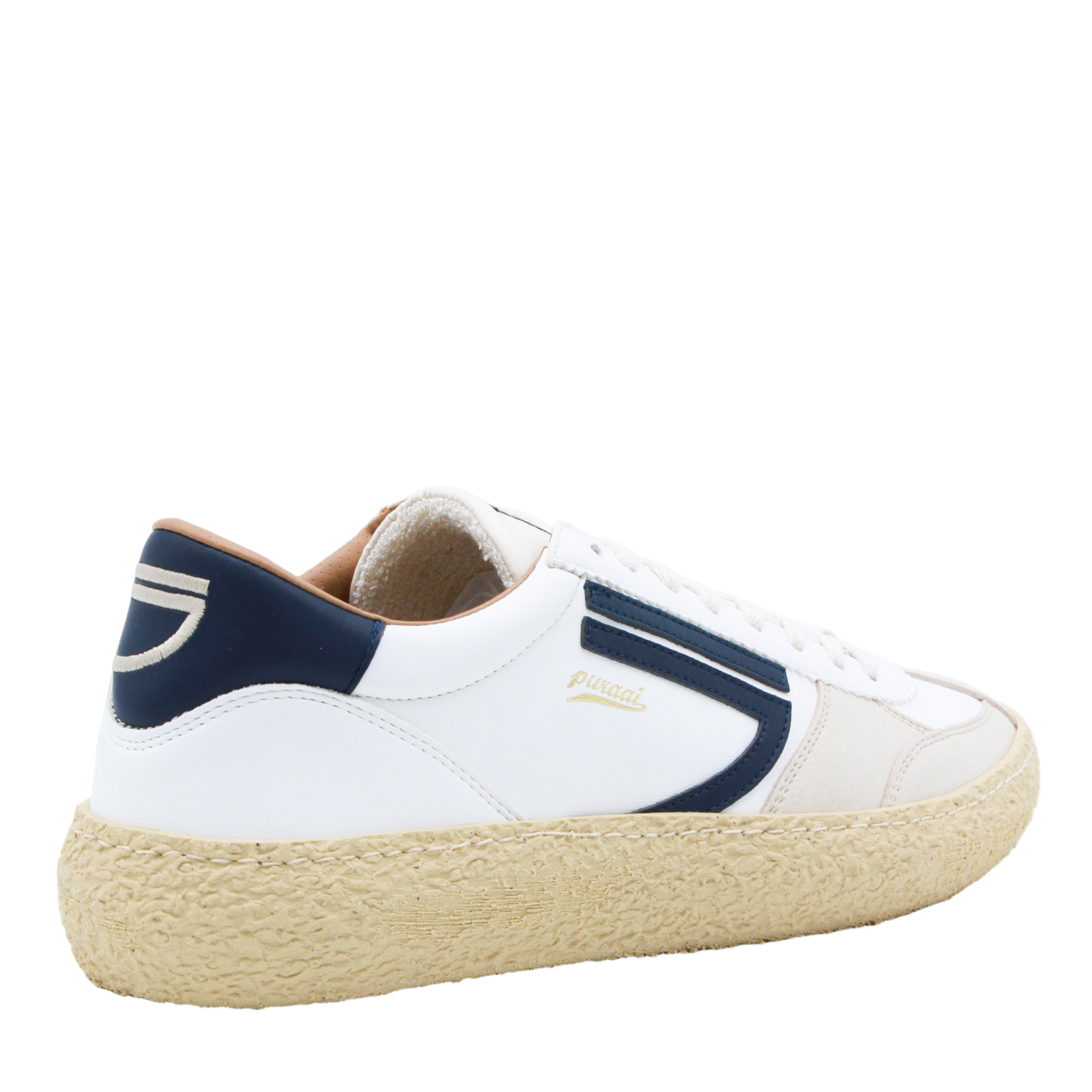 Low-Top Sneakers with Navy Stripe