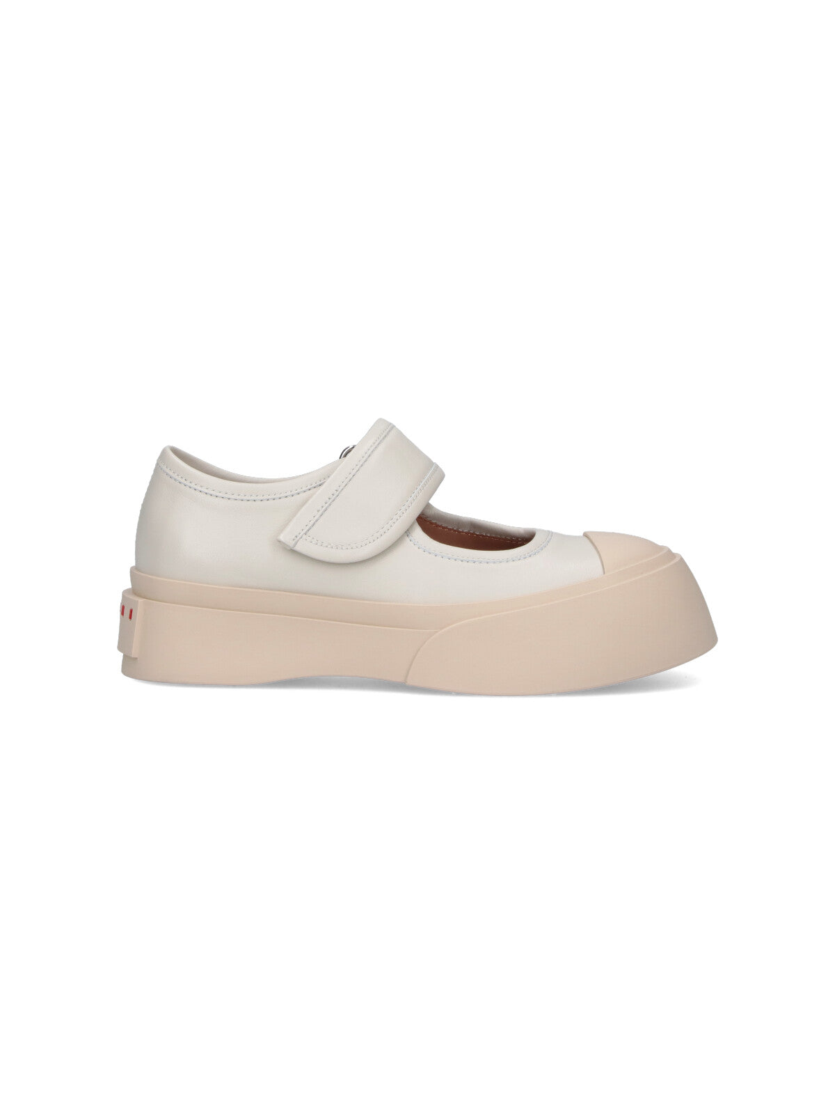 Beige Calfskin Mary Jane Sneakers