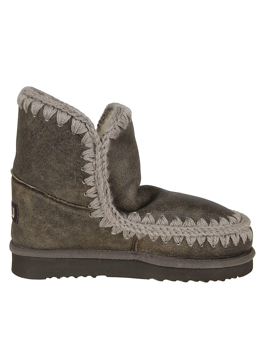 Brown Sheep Skin Ankle Boots