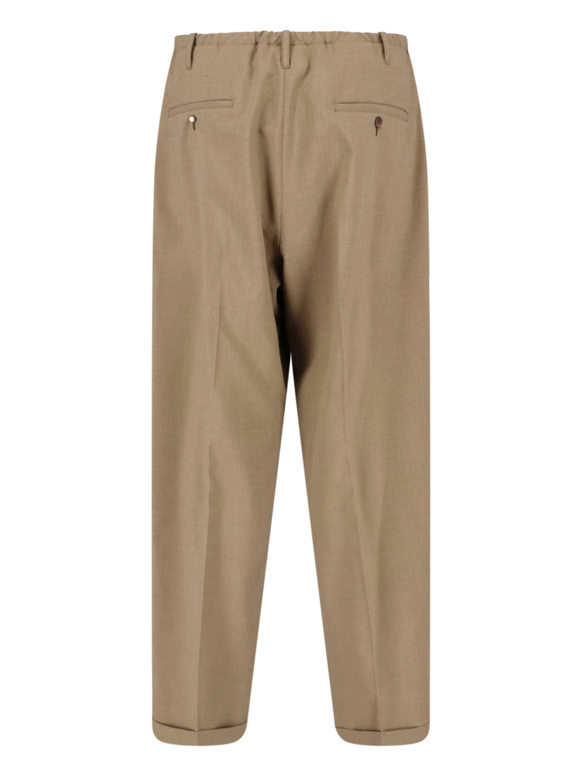 Brown People’s Relaxed Fit Pleated Trousers
