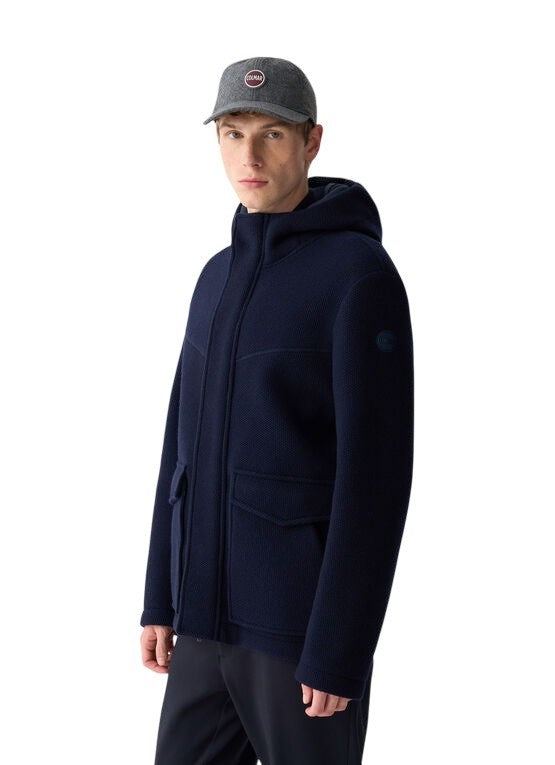 Honeycomb Textured Wool Blend Colmar Coat