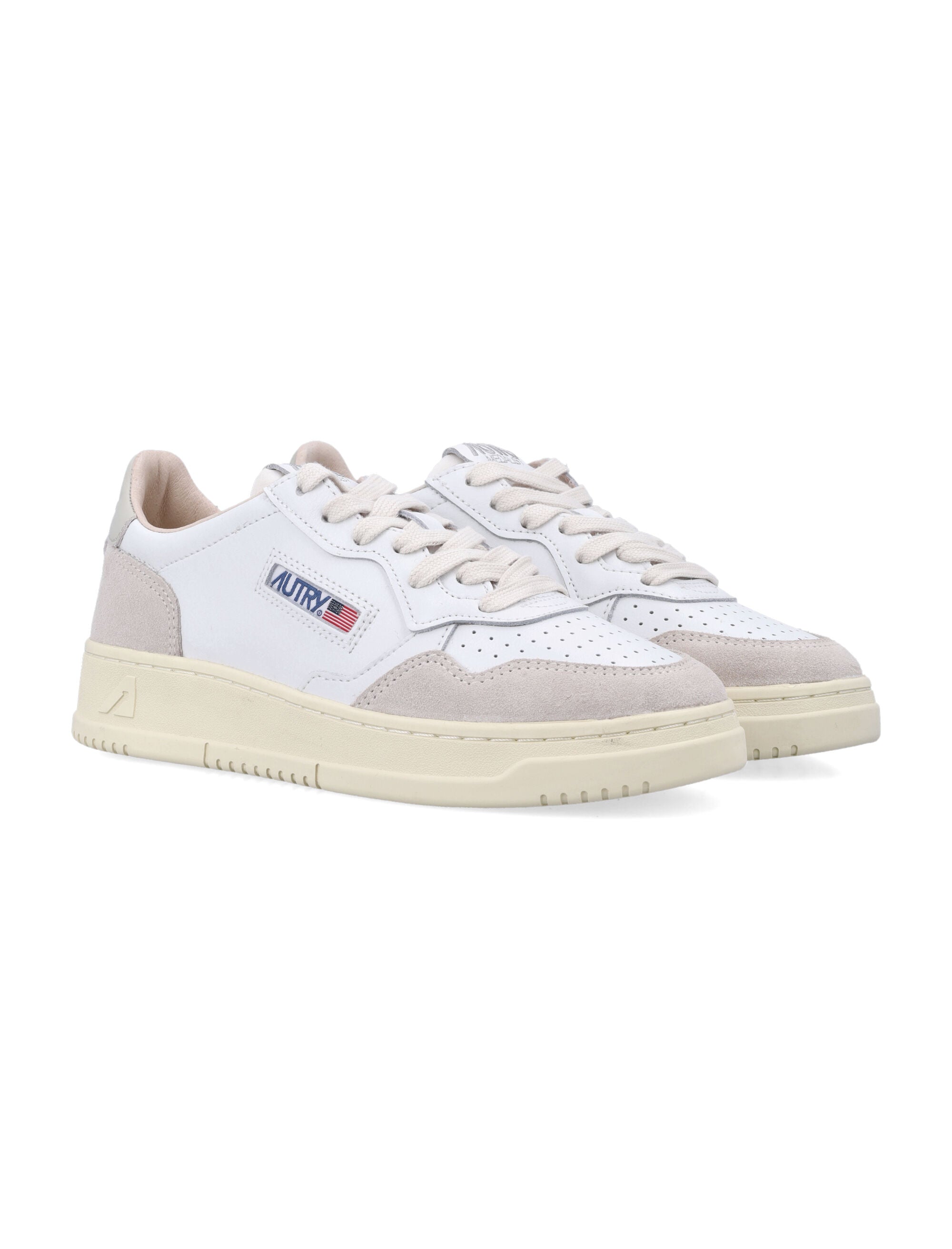 Medalist Low White & Pelican Suede Sneakers