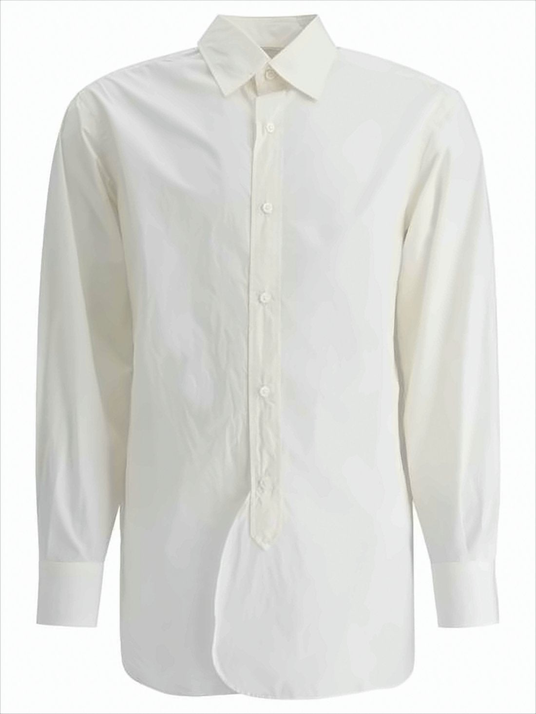 Classic White Long-Sleeve Shirt With Button-Down Collar