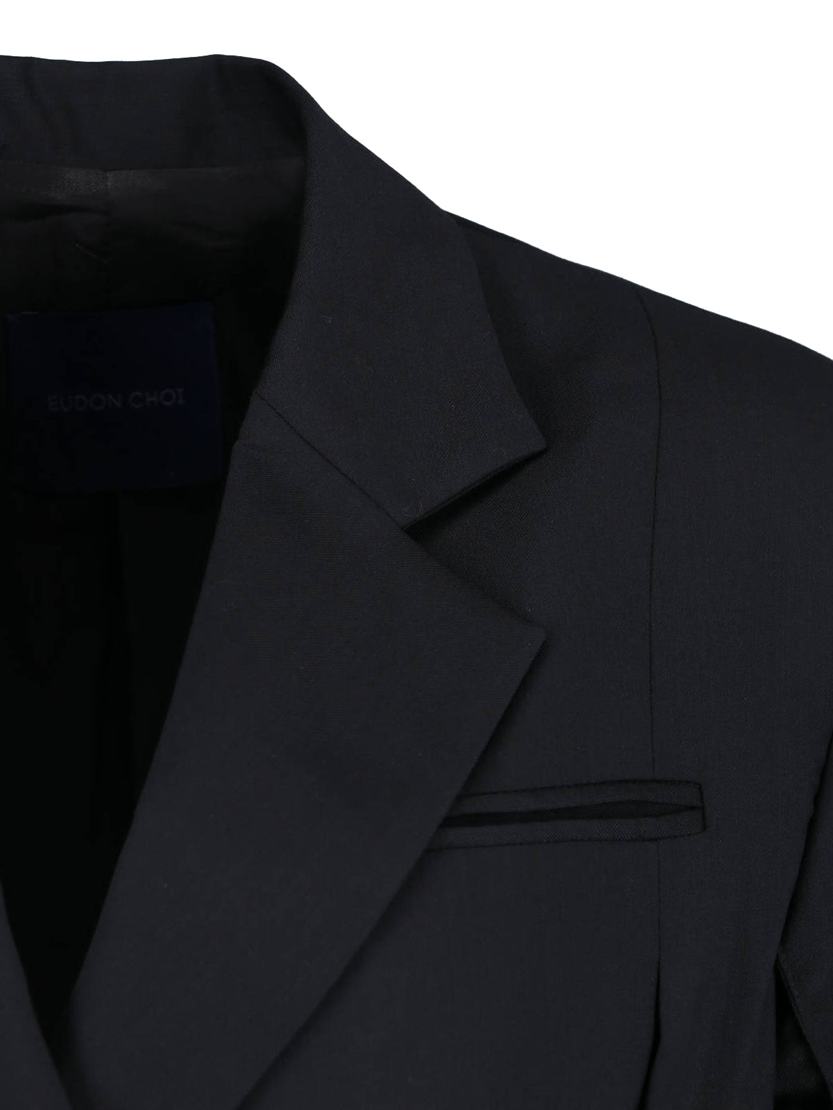 Black Beatrice Double-Breasted Virgin Wool Blazer