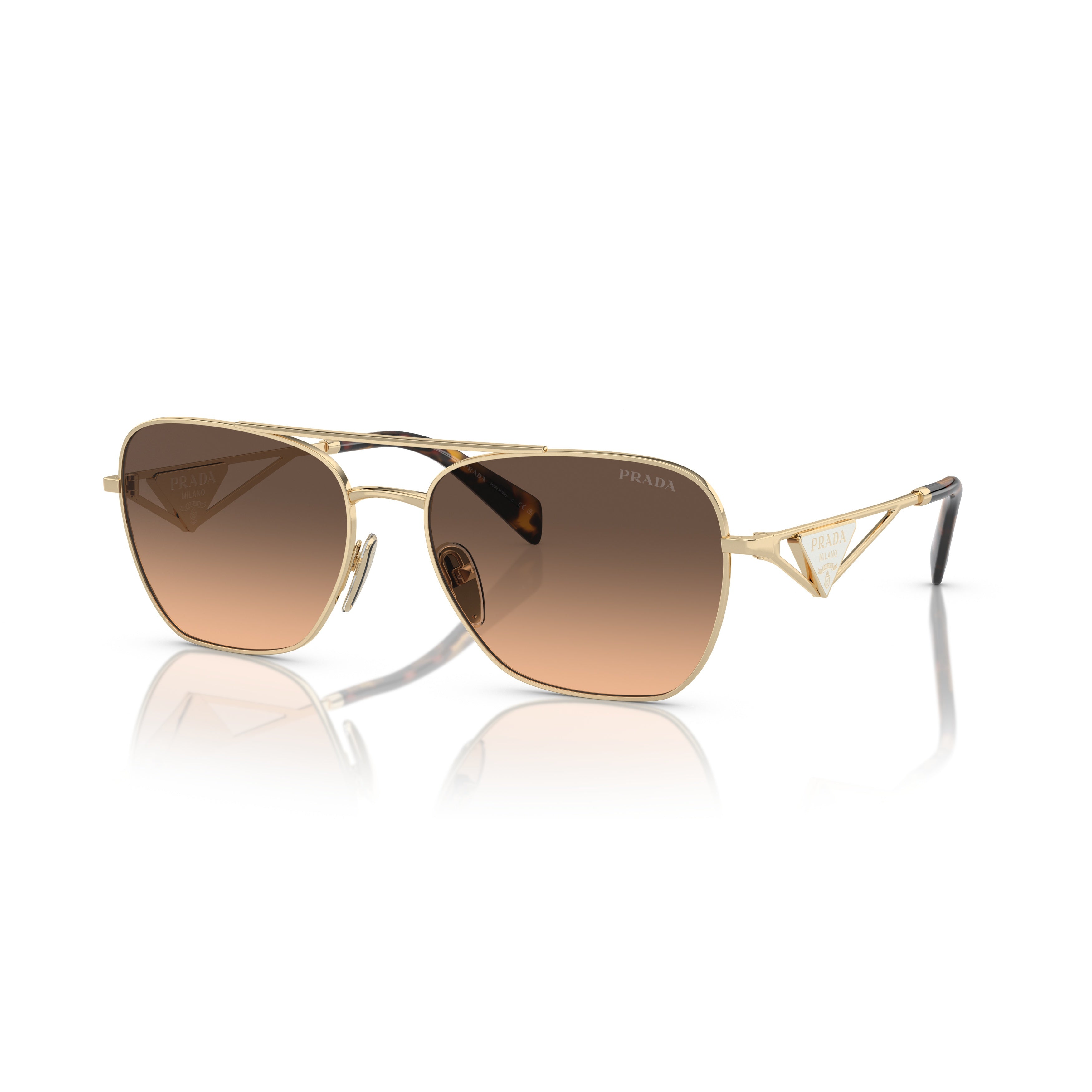 0pr A50s Rectangular Gradient Brown Lenses