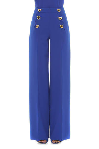 Blue Soft And Straight Line Trousers