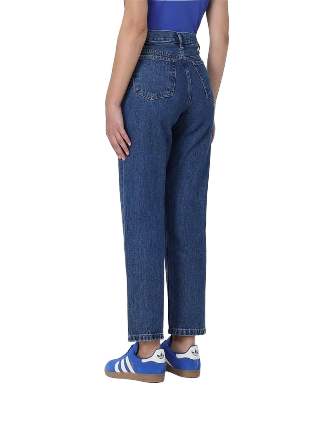 Straight-Leg Denim Pants with Five-Pocket Design