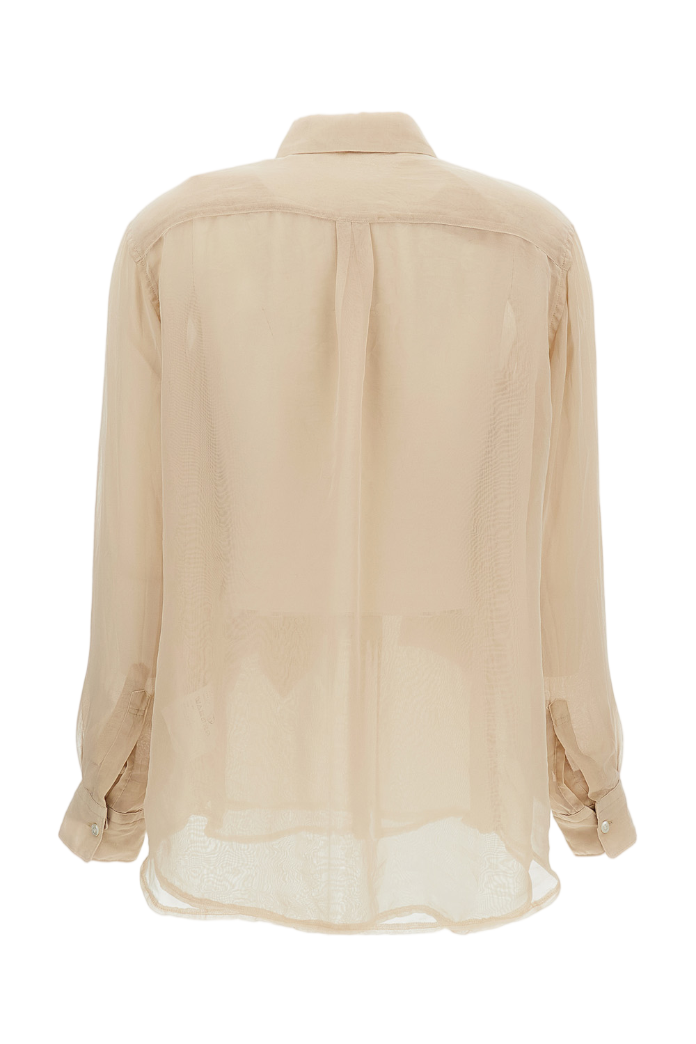 Beige Semi-Sheer Double-Layer Shirt