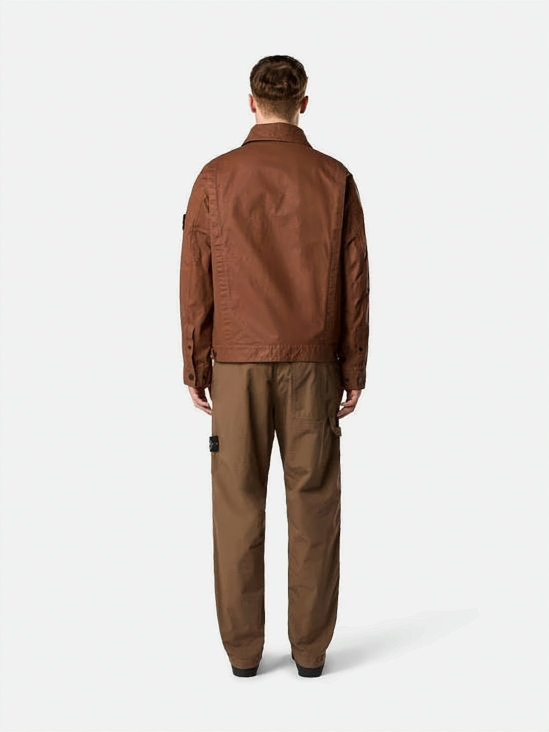 Boxy Brown Jacket With Classic Collar And Utility Pockets