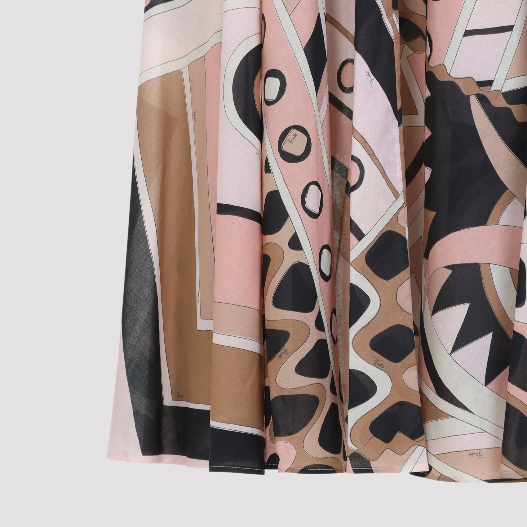 Long Multicolor Geometric Print Maxi Skirt