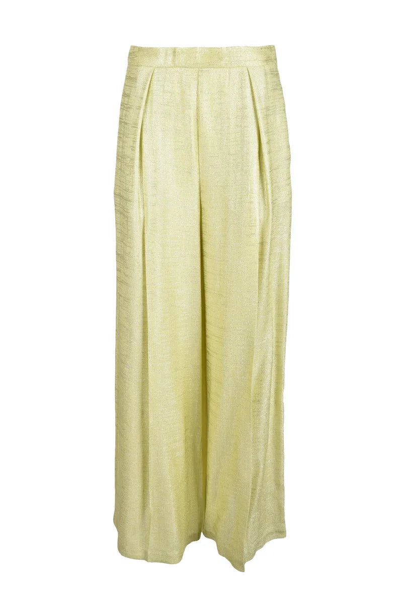 Wide-Leg Apple Green Trousers