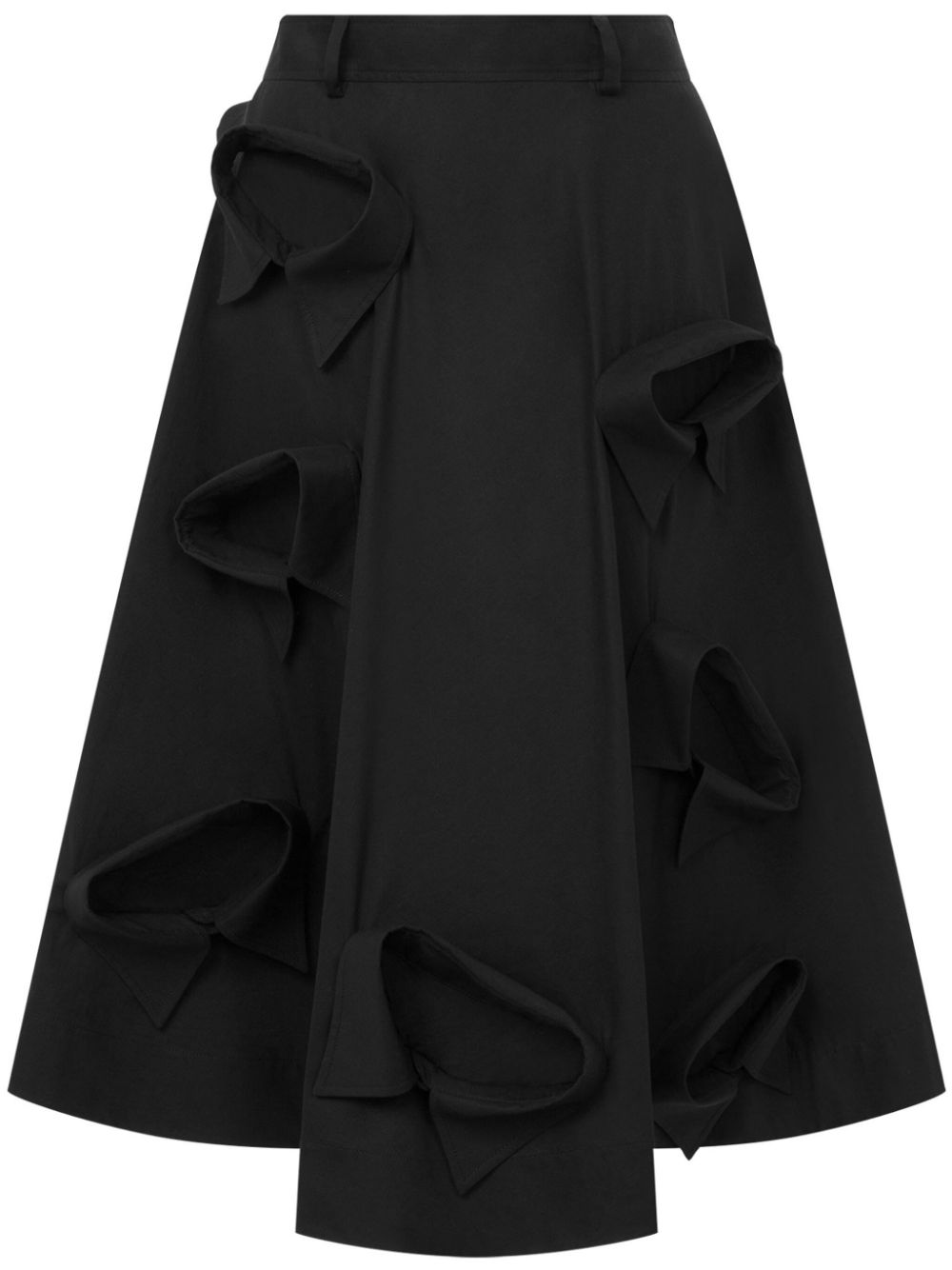 Knee-Length A-Line Skirt with Sculptural Details