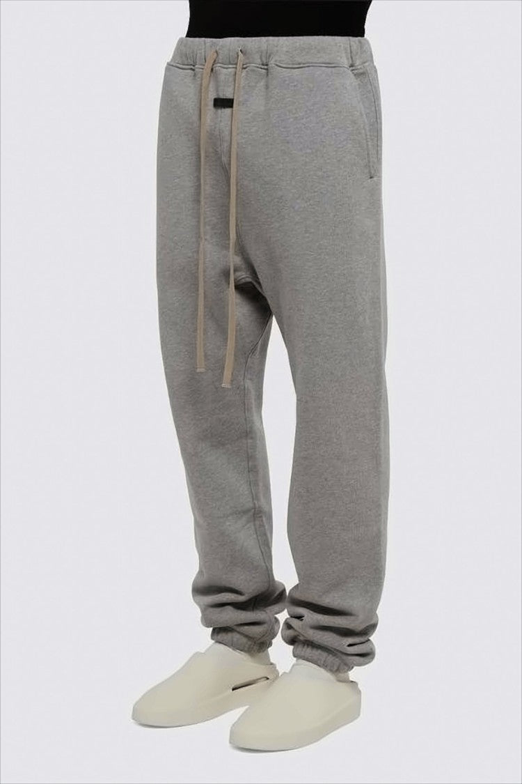 Relaxed Fit Grey Sweatpants With Tapered Legs And Drawstring Waistband