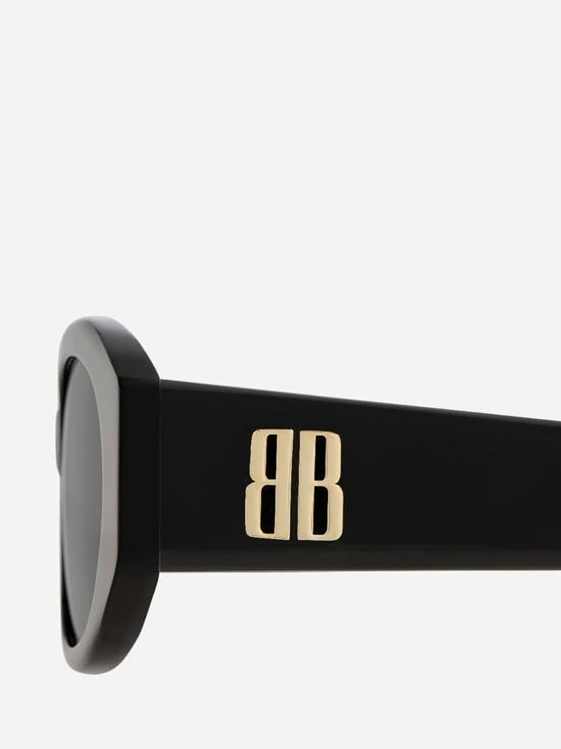 Rectangular Black Acetate Sunglasses with Bold Branding