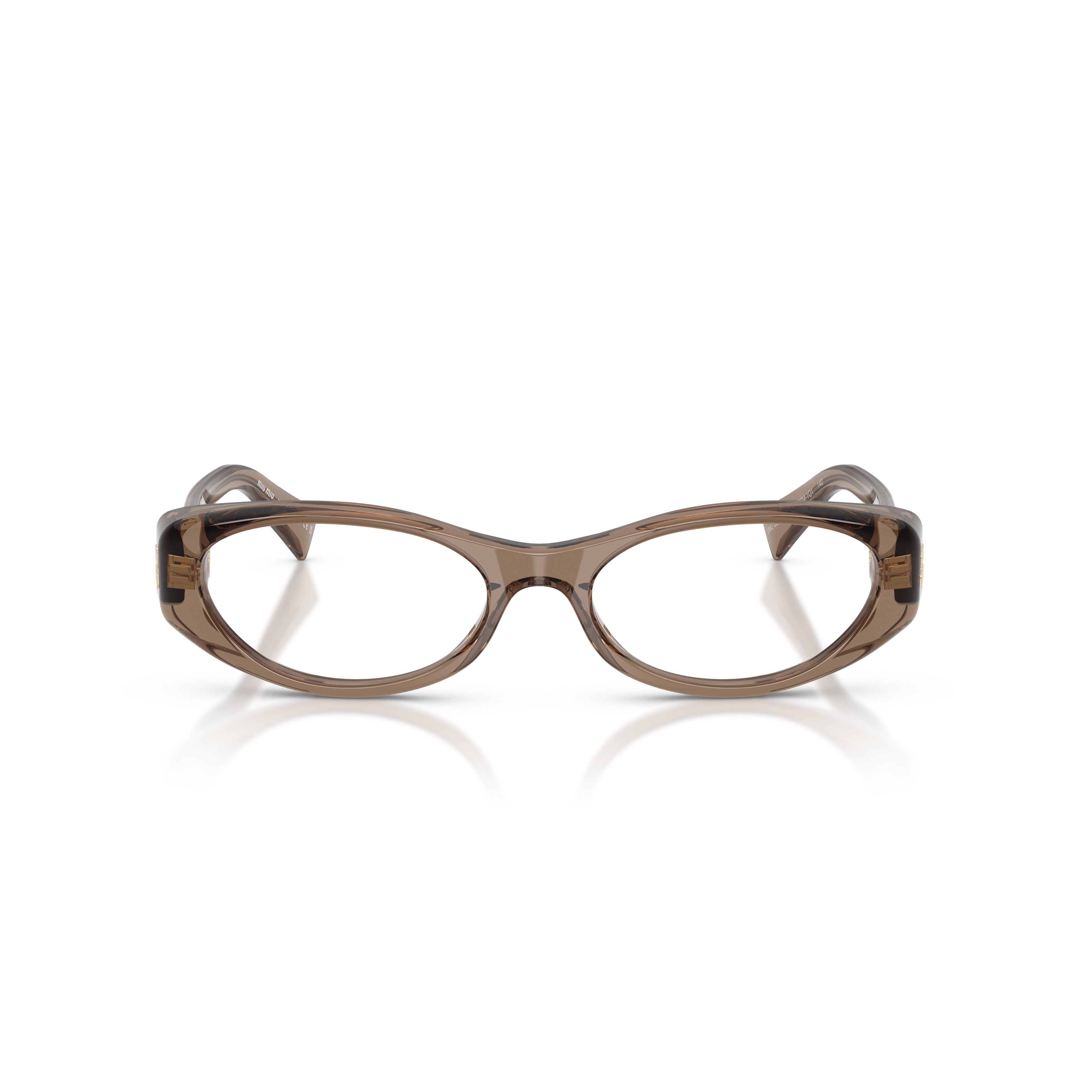 0mu 03zv Translucent Brown Acetate Cat-Eye Sunglasses