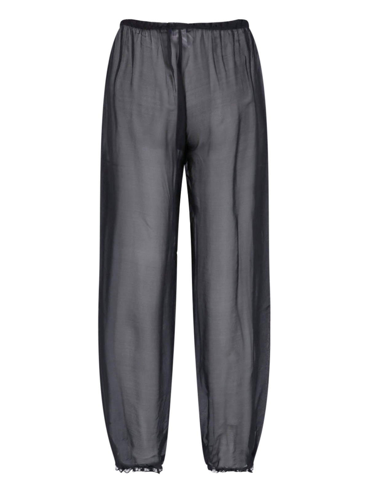 Black Sheer Silk Weza Trousers